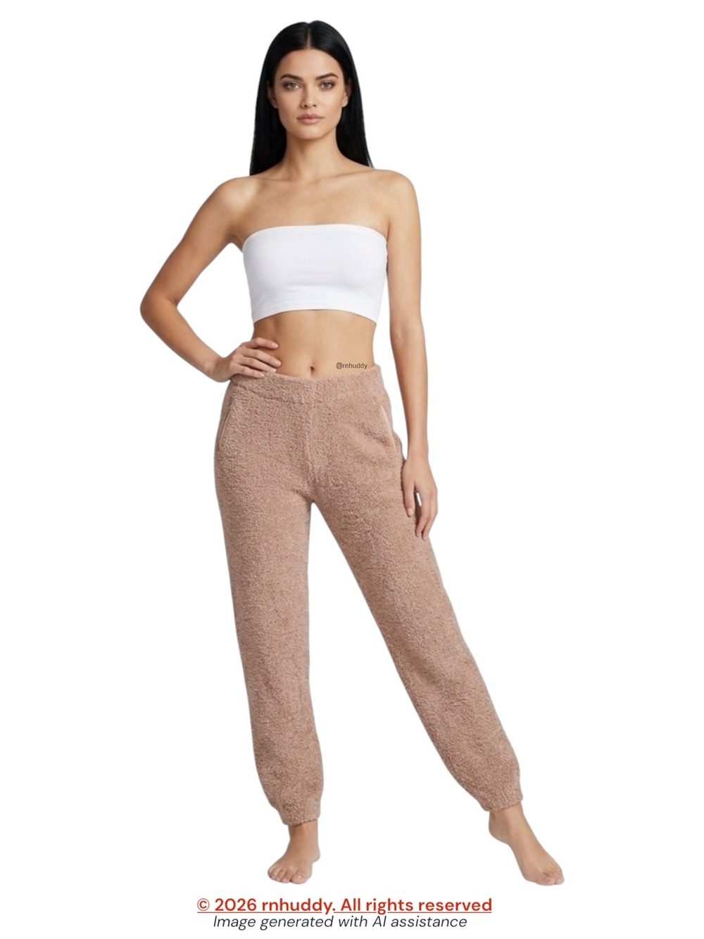 Skims L/XL cozy knit Sherpa joggers with zipper pockets